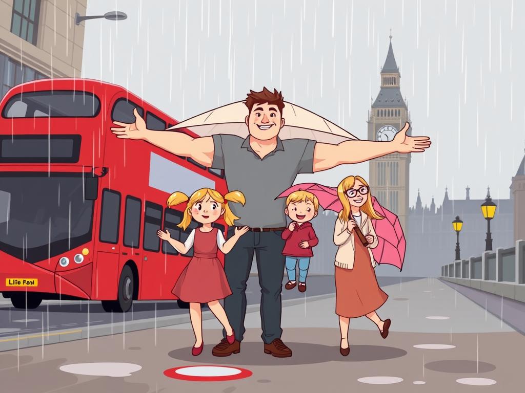 London in the rain